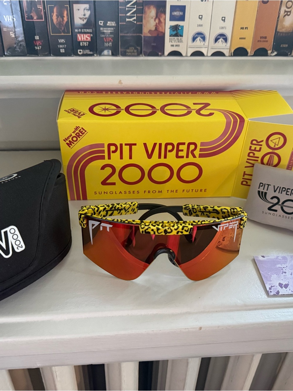 Pit Viper 2000 Yellow Leopard Frame Sunglasses with Red Mirror Lens BRAND NEW